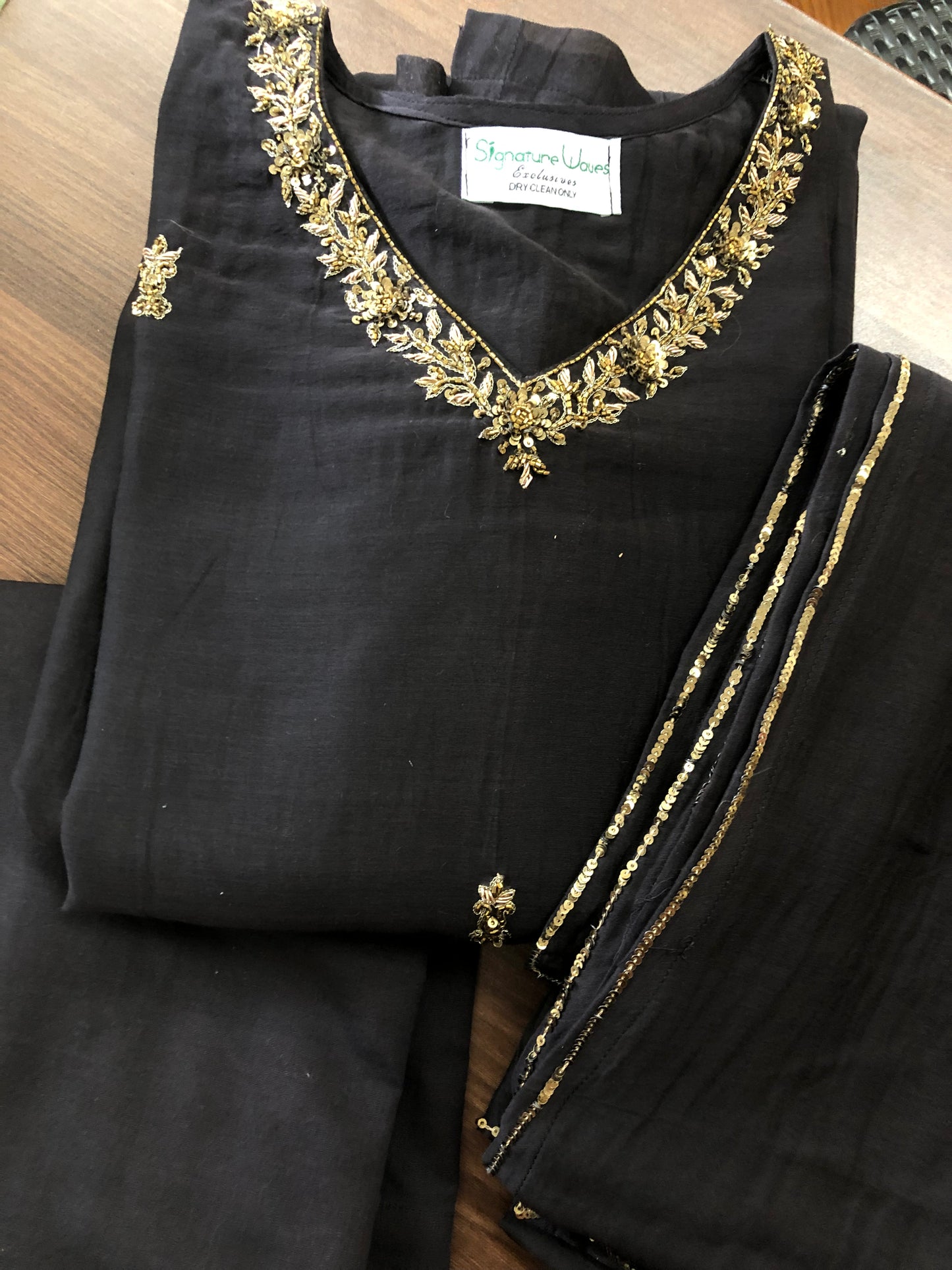 Golden Hour: Black & Gold Chanderi Elegance