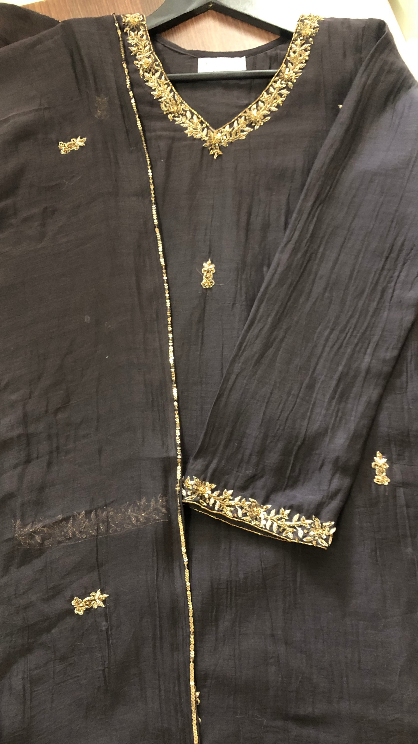 Golden Hour: Black & Gold Chanderi Elegance