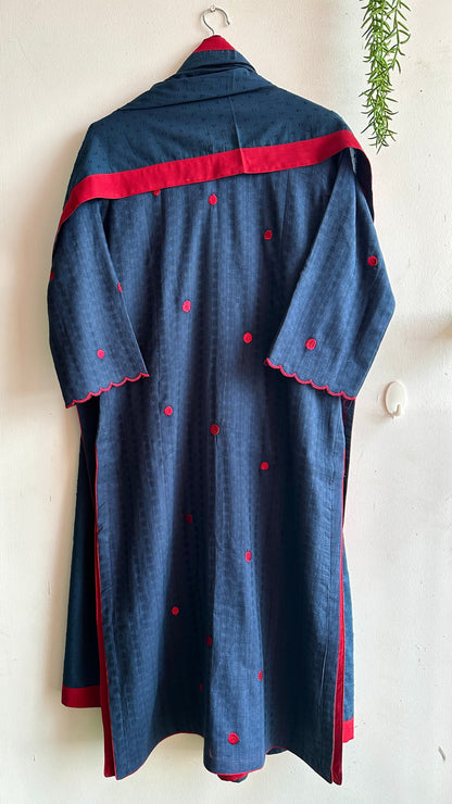 Dotted Grace Cotton Suit Set – Vintage Charm in Polka Dots