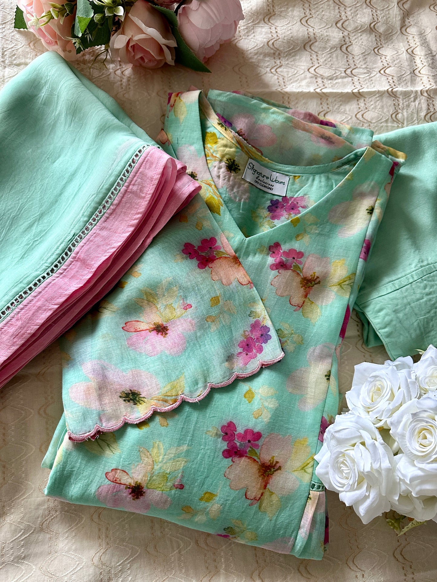 Aafreen Pastel Floral Set – Soft Elegance in Bloom
