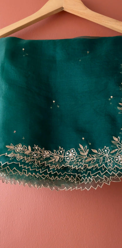 Soul in Green – Chanderi A-Line Suit Set